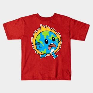 Earth Is On Fire Kids T-Shirt